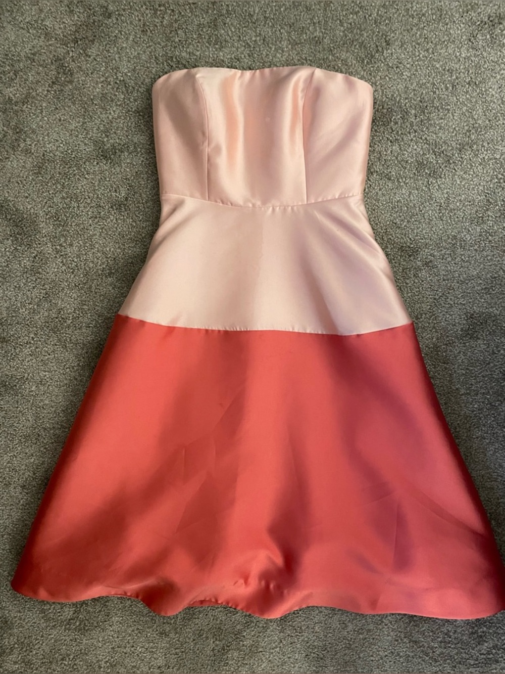 Erin Fetherston Strapless Two-Tone Pink and Coral A-Line Dress size 8